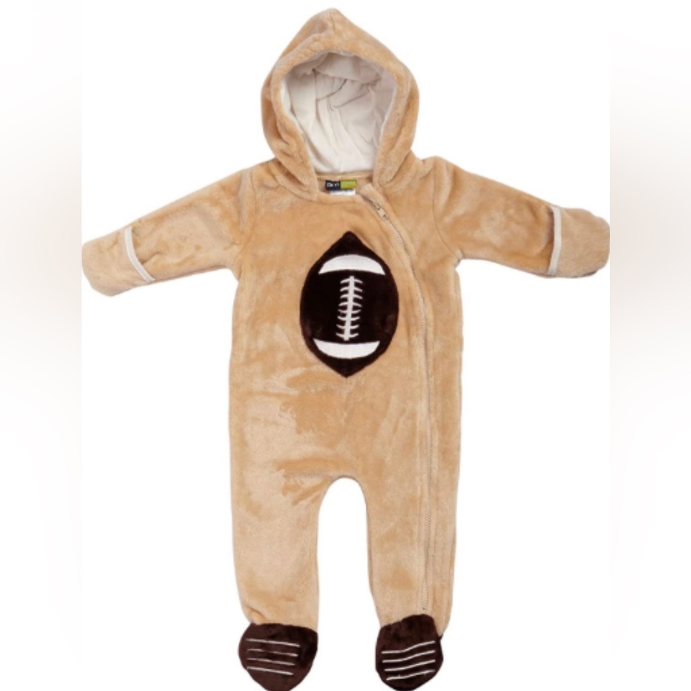 Mick Mack Baby Football Plush Bunting Pram Hooded Footie 3-6M NWT